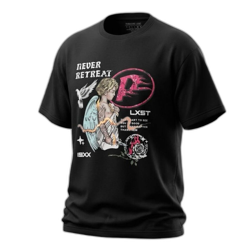 Paradise Lost Never Retreat Angel Graphic T-Shirt Black Men's 2XL NWOT